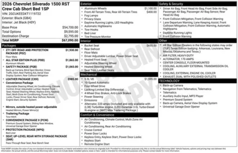 Photos of 2026 Chevrolet Silverado 1500 RST for sale in Tulsa, OK at Jim Norton T-Town Chevrolet