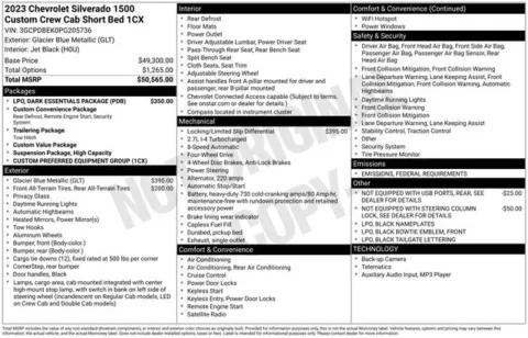 Blue 2023 Chevrolet Silverado 1500 Custom for sale in Tulsa, OK