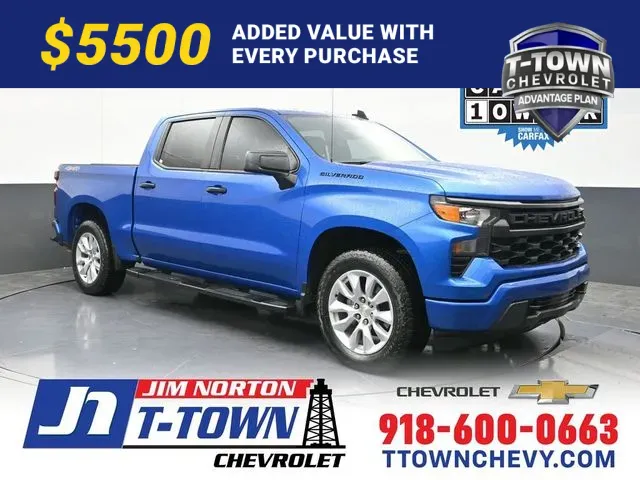 Blue 2023 Chevrolet Silverado 1500 Custom for sale in Tulsa, OK