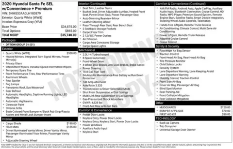 White 2020 Hyundai Santa Fe SEL for sale in Tulsa, OK