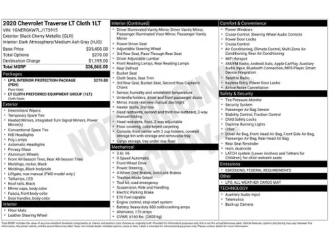 Photos of 2020 Chevrolet Traverse LT for sale in Tulsa, OK at Jim Norton T-Town Chevrolet