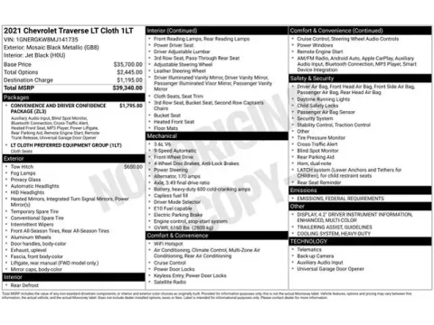 Photos of 2021 Chevrolet Traverse LT for sale in Tulsa, OK at Jim Norton T-Town Chevrolet
