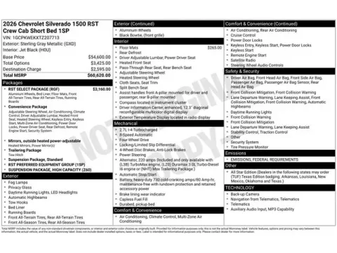 Photos of 2026 Chevrolet Silverado 1500 RST for sale in Tulsa, OK at Jim Norton T-Town Chevrolet