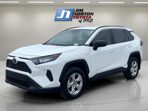 White 2021 Toyota RAV4 Hybrid LE for sale in Oklahoma City, OK