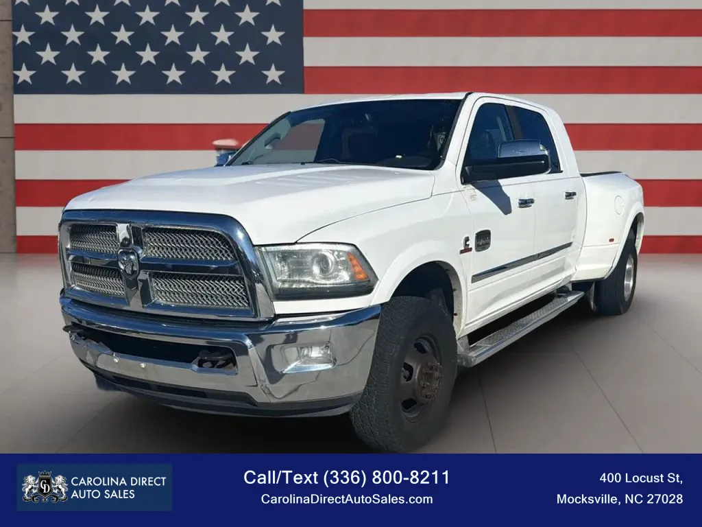 White 2014 Ram 3500 Mega Cab Laramie Longhorn Pickup 4D 6 1/3 ft for sale in Mocksville, NC