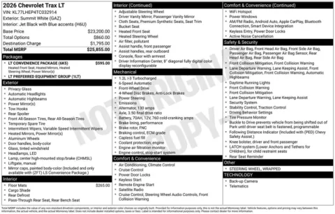 Another view of 2026 Chevrolet Trax LT for sale in Logan, OH at Don Wood Chevrolet