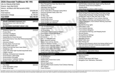 Another view of 2026 Chevrolet TrailBlazer RS for sale in Logan, OH at Don Wood Chevrolet