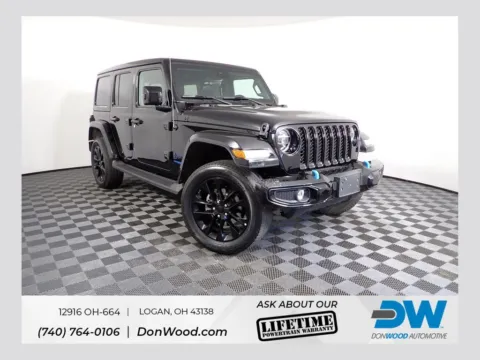 Black 2021 Jeep Wrangler Unlimited Sahara High Altitude 4xe for sale in Logan, OH