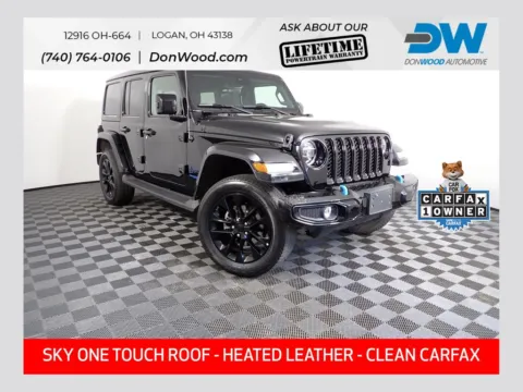 Black 2021 Jeep Wrangler Unlimited Sahara High Altitude 4xe for sale in Logan, OH
