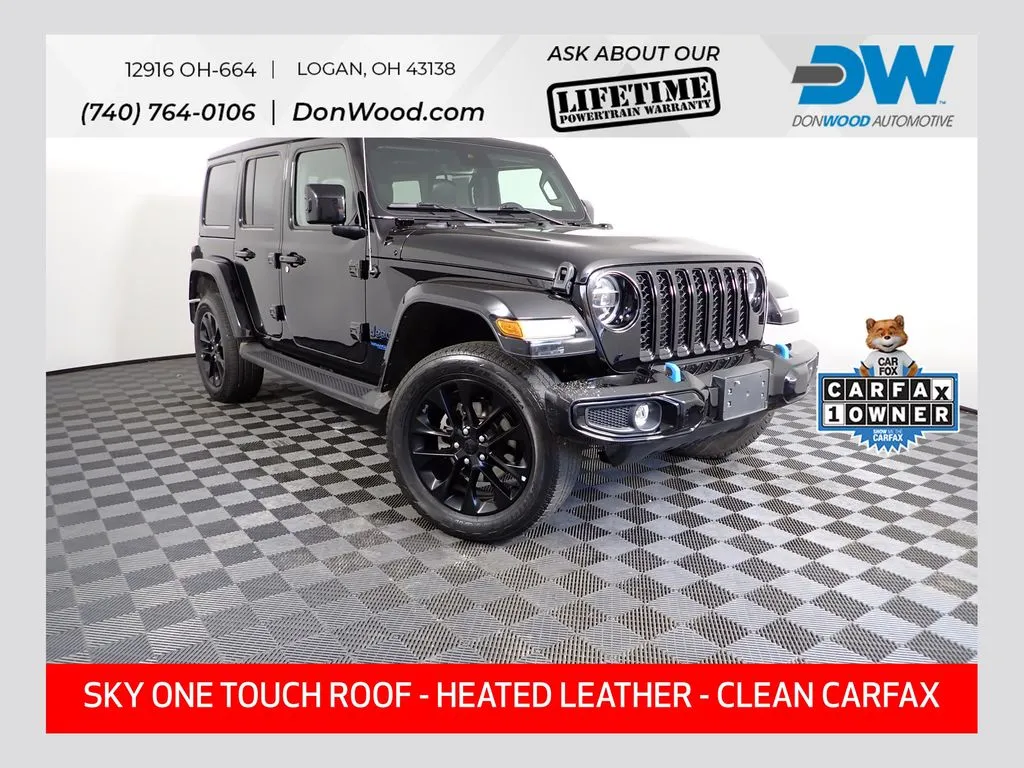 Black 2021 Jeep Wrangler Unlimited Sahara High Altitude 4xe for sale in Logan, OH