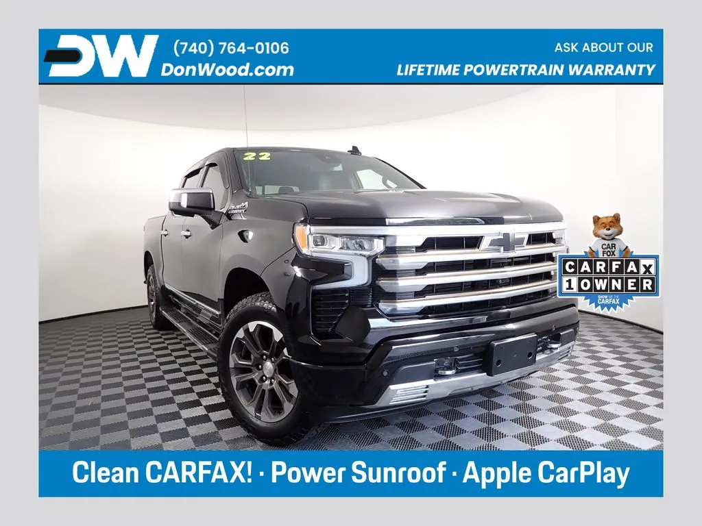 Black 2022 Chevrolet Silverado 1500 High Country for sale in Logan, OH