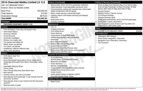 Another view of 2016 Chevrolet Malibu Limited LS for sale in Logan, OH at Don Wood Chevrolet