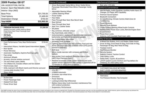 Another view of 2009 Pontiac G8 GT for sale in Logan, OH at Don Wood Chevrolet
