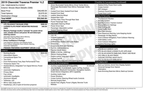 Another view of 2019 Chevrolet Traverse Premier for sale in Logan, OH at Don Wood Chevrolet
