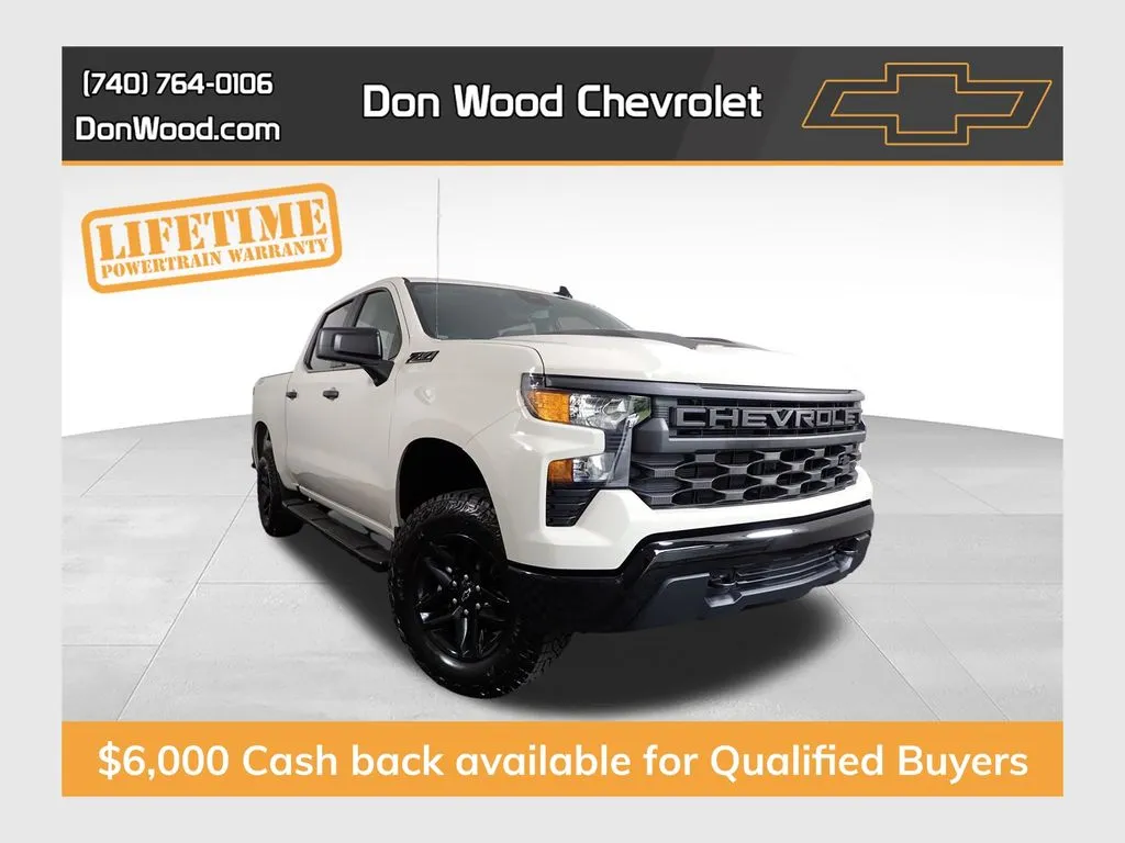White 2026 Chevrolet Silverado 1500 Custom Trail Boss for sale in Logan, OH
