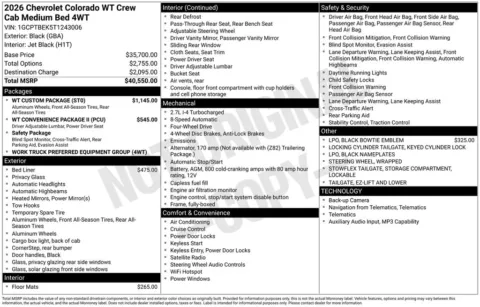 Another view of 2026 Chevrolet Colorado Work Truck for sale in Logan, OH at Don Wood Chevrolet