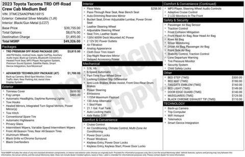 Another view of 2023 Toyota Tacoma TRD Off-Road for sale in Logan, OH at Don Wood Chevrolet