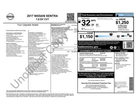 Another view of 2017 Nissan Sentra SV for sale in Logan, OH at Don Wood Chevrolet