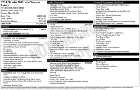 More photos of 2014 Chrysler 300 C John Varvatos Luxury at Don Wood Chevrolet, OH
