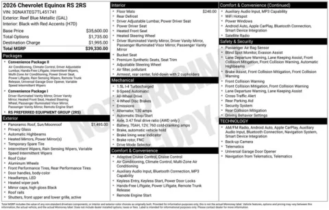 Another view of 2026 Chevrolet Equinox RS for sale in Logan, OH at Don Wood Chevrolet