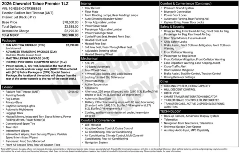 Another view of 2026 Chevrolet Tahoe Premier for sale in Logan, OH at Don Wood Chevrolet