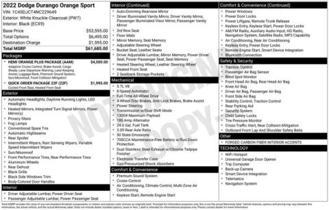 More photos of 2022 Dodge Durango Orange Sport at Don Wood Chevrolet, OH