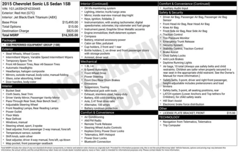 Another view of 2015 Chevrolet Sonic LS for sale in Logan, OH at Don Wood Chevrolet