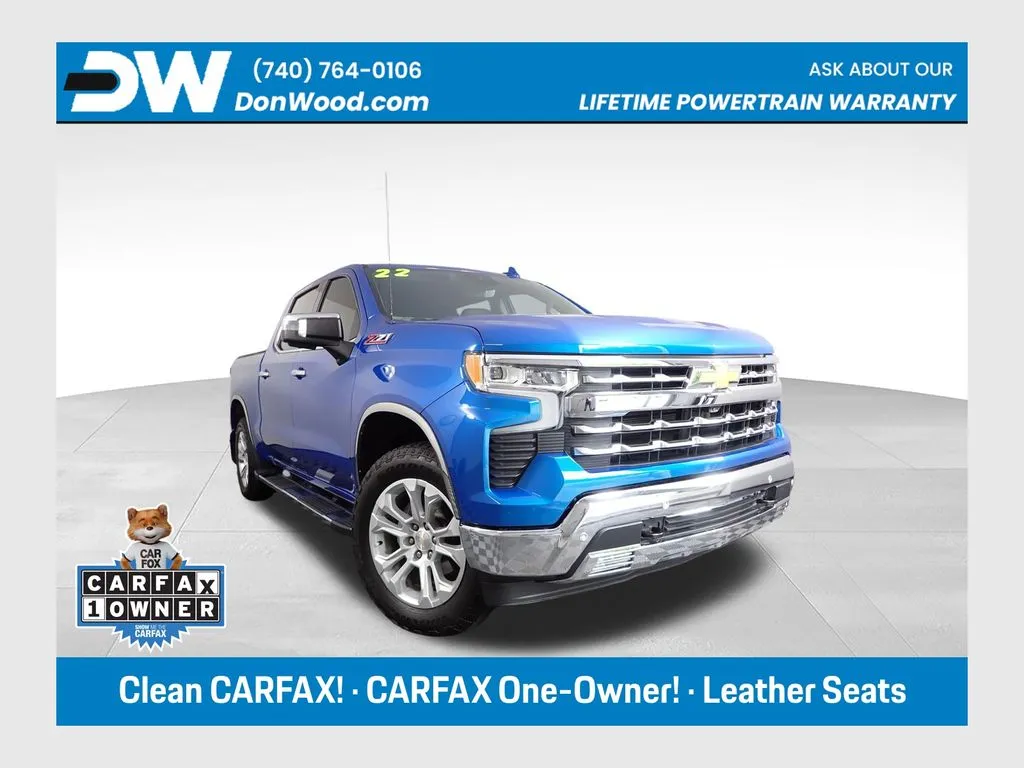 Blue 2022 Chevrolet Silverado 1500 LTZ for sale in Logan, OH