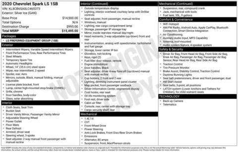 More photos of 2020 Chevrolet Spark LS at Don Wood Chevrolet, OH