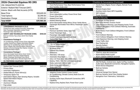 Another view of 2026 Chevrolet Equinox RS for sale in Logan, OH at Don Wood Chevrolet