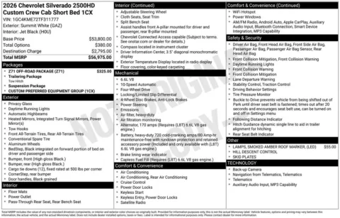 Another view of 2026 Chevrolet Silverado 2500HD Custom for sale in Logan, OH at Don Wood Chevrolet