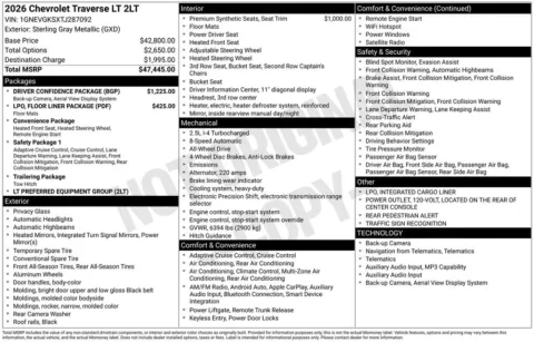 Another view of 2026 Chevrolet Traverse LT for sale in Logan, OH at Don Wood Chevrolet
