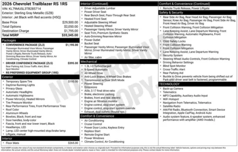 Photos of 2026 Chevrolet TrailBlazer RS for sale in Logan, OH at Don Wood Chevrolet