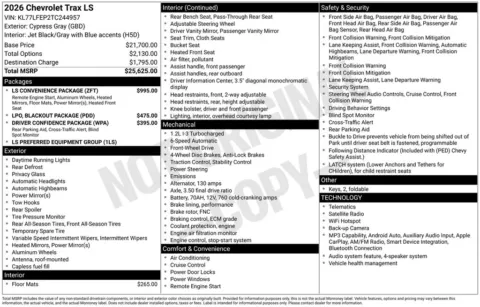 Photos of 2026 Chevrolet Trax LS for sale in Logan, OH at Don Wood Chevrolet