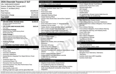 Another view of 2026 Chevrolet Traverse LT for sale in Logan, OH at Don Wood Chevrolet