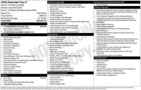 Photos of 2026 Chevrolet Trax LT for sale in Logan, OH at Don Wood Chevrolet