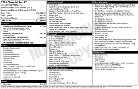 Photos of 2026 Chevrolet Trax LT for sale in Logan, OH at Don Wood Chevrolet