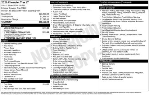 Photos of 2026 Chevrolet Trax LT for sale in Logan, OH at Don Wood Chevrolet