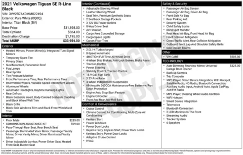 Photos of 2021 Volkswagen Tiguan 2.0T SE R-Line Black for sale in Logan, OH at Don Wood Chevrolet