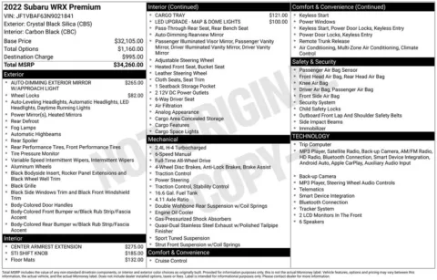Photos of 2022 Subaru WRX Premium for sale in Logan, OH at Don Wood Chevrolet
