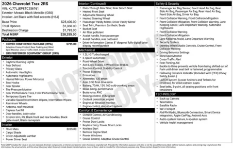 Photos of 2026 Chevrolet Trax 2RS for sale in Logan, OH at Don Wood Chevrolet