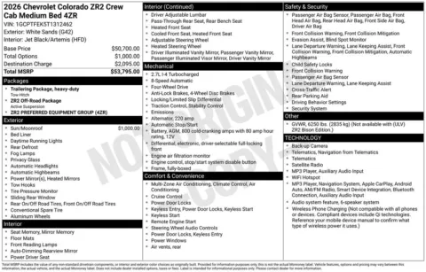 Photos of 2026 Chevrolet Colorado ZR2 for sale in Logan, OH at Don Wood Chevrolet