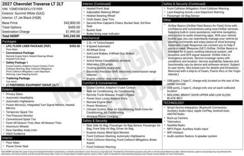 Photos of 2027 Chevrolet Traverse LT for sale in Logan, OH at Don Wood Chevrolet