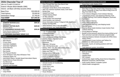 Photos of 2026 Chevrolet Trax LT for sale in Logan, OH at Don Wood Chevrolet