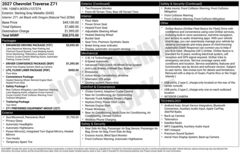Photos of 2027 Chevrolet Traverse Z71 for sale in Logan, OH at Don Wood Chevrolet