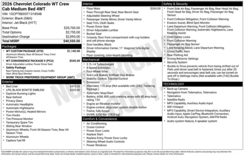 Photos of 2026 Chevrolet Colorado Work Truck for sale in Logan, OH at Don Wood Chevrolet
