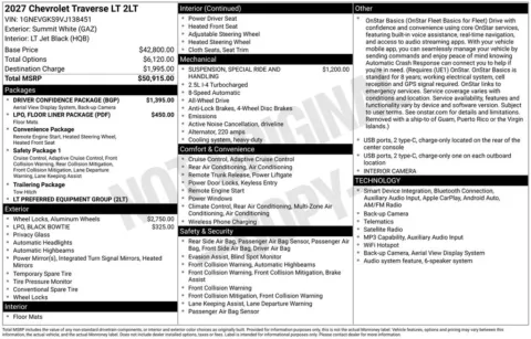 Photos of 2027 Chevrolet Traverse LT for sale in Logan, OH at Don Wood Chevrolet