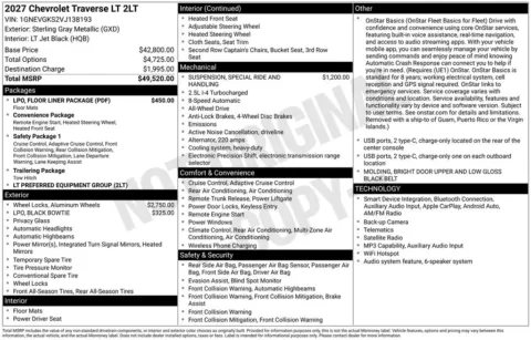 Photos of 2027 Chevrolet Traverse LT for sale in Logan, OH at Don Wood Chevrolet