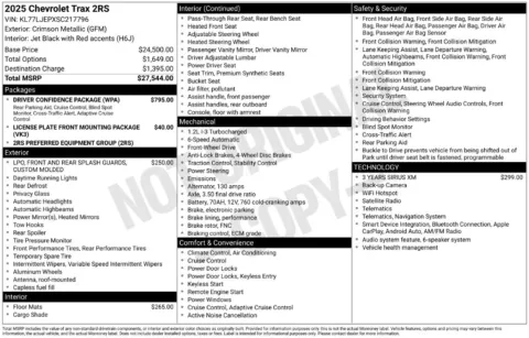 Photos of 2025 Chevrolet Trax 2RS for sale in Logan, OH at Don Wood Chevrolet