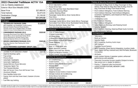 Photos of 2022 Chevrolet TrailBlazer ACTIV for sale in Logan, OH at Don Wood Chevrolet